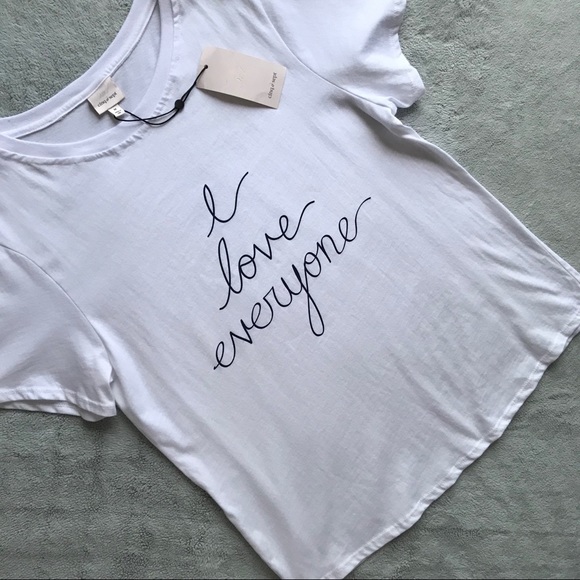 cinq a sept Tops - NWT Cinq a Sept I Love Everyone Script Graphic Tee